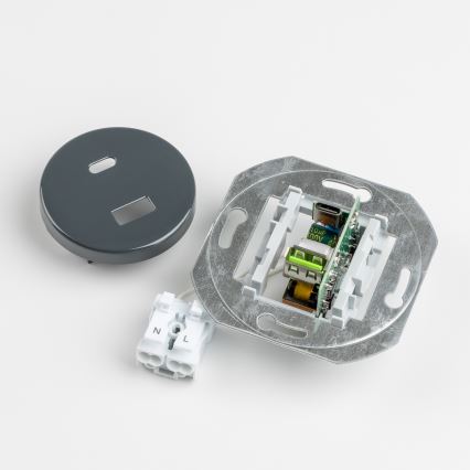 Reblig - Enchufe USB retro A+C con marco antracita
