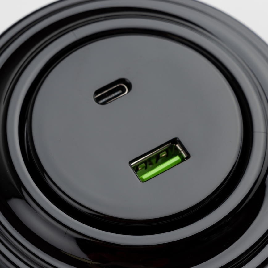 Reblig - Enchufe USB retro A+C con marco negro