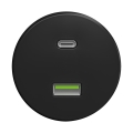 Reblig - Enchufe USB retro A+C sin marco negro