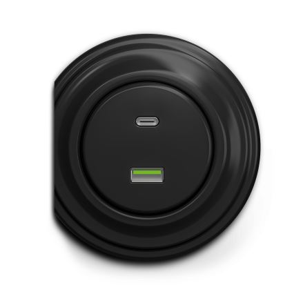 Reblig - Enchufe USB retro A+C sin marco negro