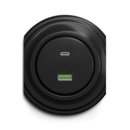 Reblig - Enchufe USB retro A+C sin marco negro