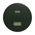 Reblig - Enchufe USB retro A+C sin marco, verde