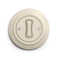 Reblig - Interruptor cruzado retro con marco n.º 7 beige