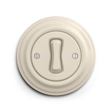 Reblig - Interruptor cruzado retro con marco n.º 7 beige