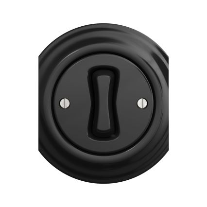 Reblig - Interruptor de cruce retro sin marco n.º 7 negro