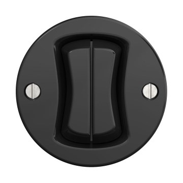 Reblig - Interruptor de escalera retro doble sin marco n.º 6+6 negro