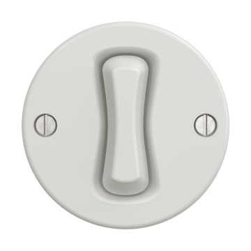 Reblig - Interruptor de escalera retro sin marco n.º 6 blanco cerámico