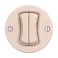 Reblig - Interruptor doble de escalera estilo retro sin marco n.º 6+6 rosa antiguo