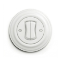 Reblig - Interruptor doble de estilo retro con marco, blanco nieve