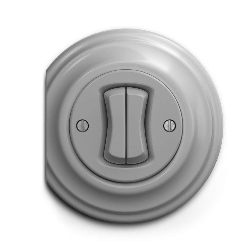 Reblig - Interruptor doble para escalera de estilo retro sin marco, n.º 6+6, gris