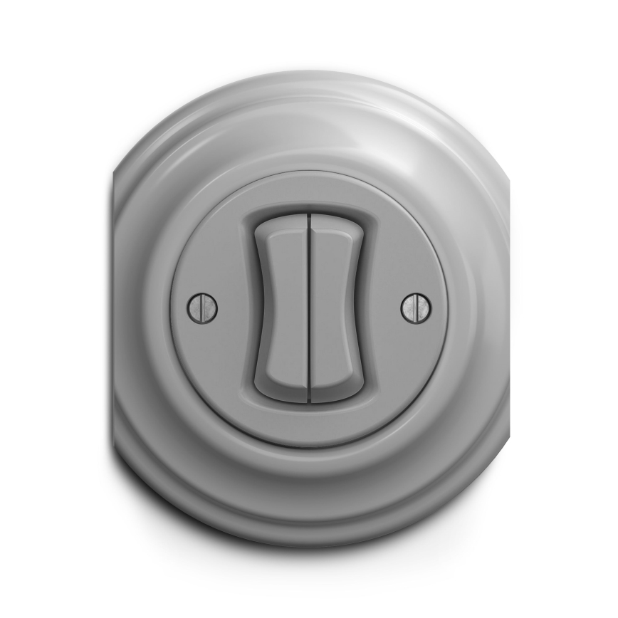 Reblig - Interruptor doble para escalera de estilo retro sin marco, n.º 6+6, gris