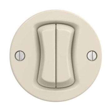 Reblig - Interruptor doble para escalera estilo retro sin marco n.º 6+6, beige