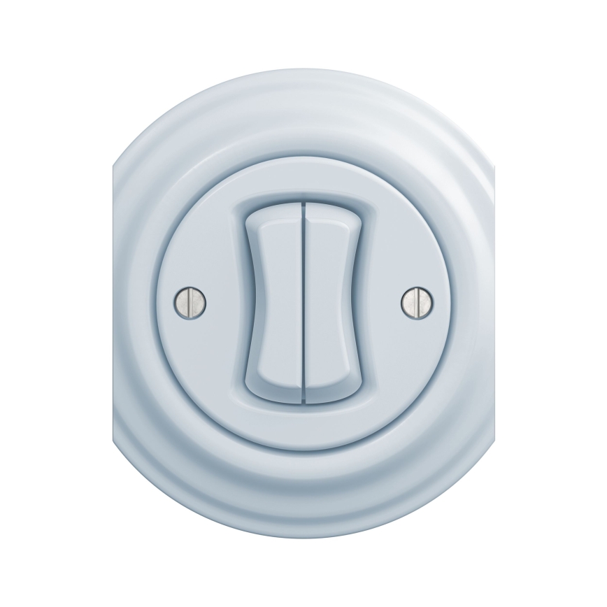 Reblig - Interruptor doble para escalera retro sin embellecedor n.º 6+6 azul