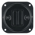 Reblig - Interruptor doble retro de porcelana sin marco n.º 5, negro