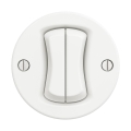 Reblig - Interruptor doble retro sin marco blanco nieve