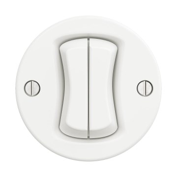 Reblig - Interruptor retro doble para escalera sin marco n.º 6+6, blanco nieve