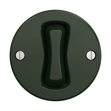 Reblig - Interruptor unipolar estilo retro sin marco, n.º 1, verde