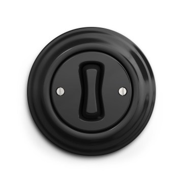 Reblig - Interruptor unipolar retro con embellecedor nº 1, negro