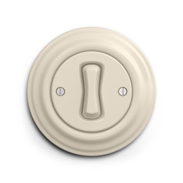 Reblig - Interruptor unipolar retro con marco n.º 1 beige