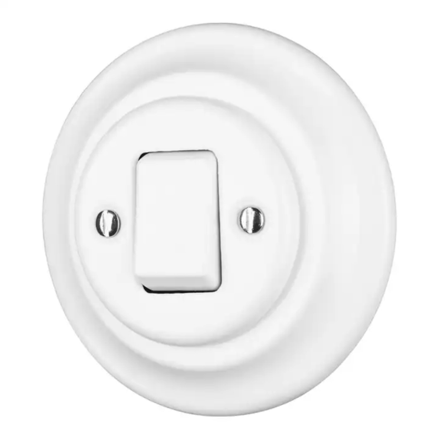 Reblig - Marco retro de porcelana blanco y sencillo
