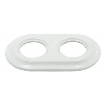 Reblig - Marco retro doble de porcelana blanco