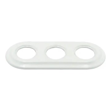 Reblig - Marco retro triple de porcelana, blanco