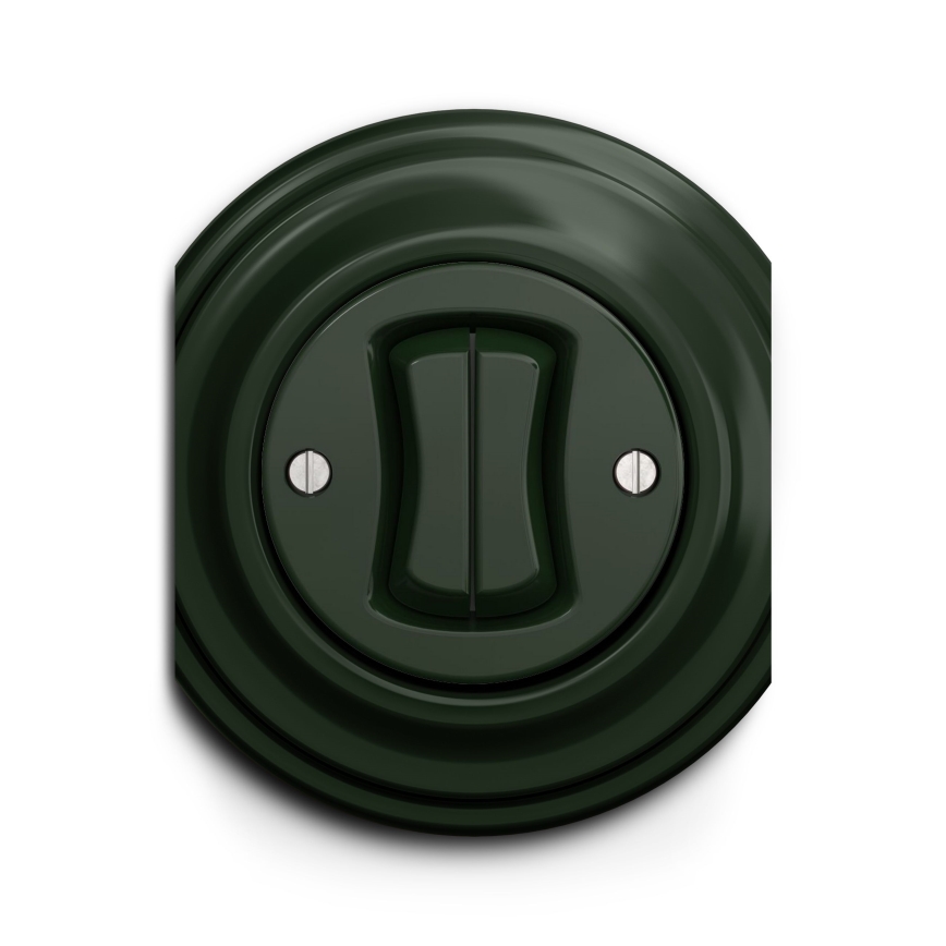 Reblig - Pulsador doble retro sin marco, verde