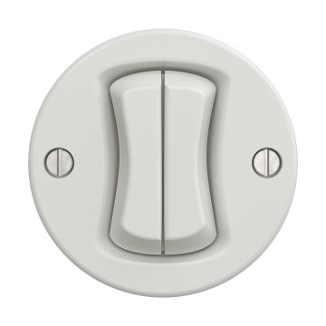 Reblig - Retro conmutador doble para escalera sin marco n.º 6+6 blanco cerámico