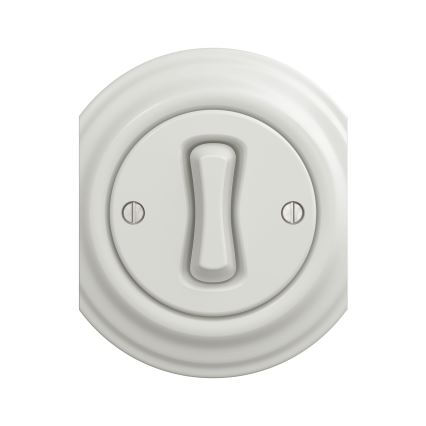 Reblig - Retro interruptor unipolar sin marco n.º 1 blanco cerámico
