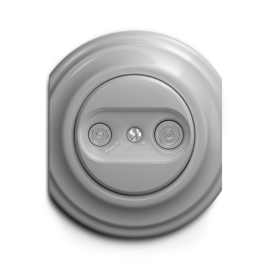 Reblig - Retro — Toma de usuario para TV+R (terminal) sin marco, gris