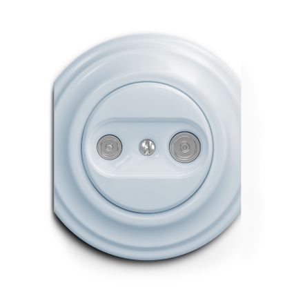 Reblig - Roseta coaxial retro TV+R (pasante) sin marco, azul