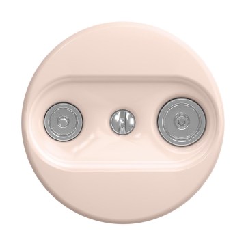 Reblig - Roseta retro para TV+R (terminal) sin marco, color rosa vintage