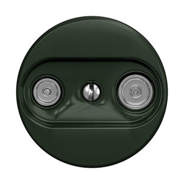 Reblig - Roseta retro TV+R (pasante) sin embellecedor, verde