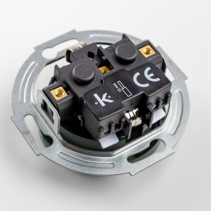 Reblig - Toma de corriente doble de estilo retro para uso doméstico con marco SCHUKO 230V, verde