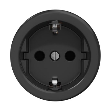 Reblig - Toma de corriente doméstica retro sin marco SCHUKO 230V/16A negra