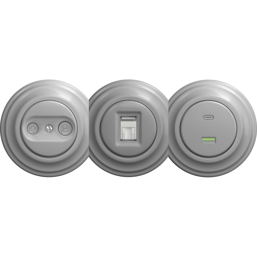 Reblig - Toma de datos retro sin marco, gris