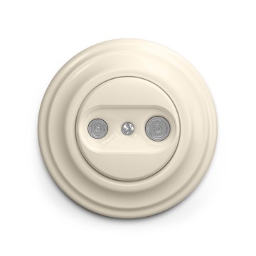 Reblig - Toma final retro para antena TV+Radio con marco, beige