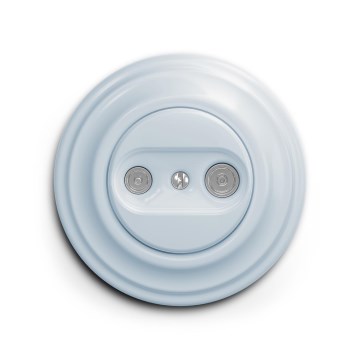 Reblig - Toma retro para TV+R (pasante) con marco, azul