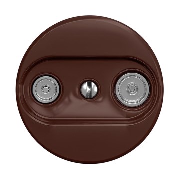 Reblig - Toma retro para TV+R (pasante) sin marco, marrón
