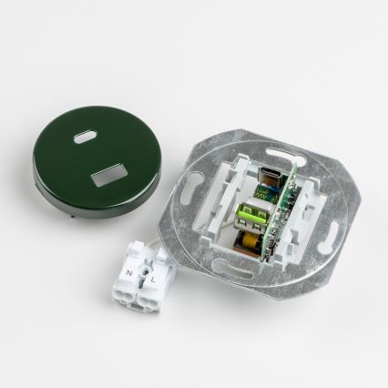 Reblig - Toma USB retro A+C con marco verde