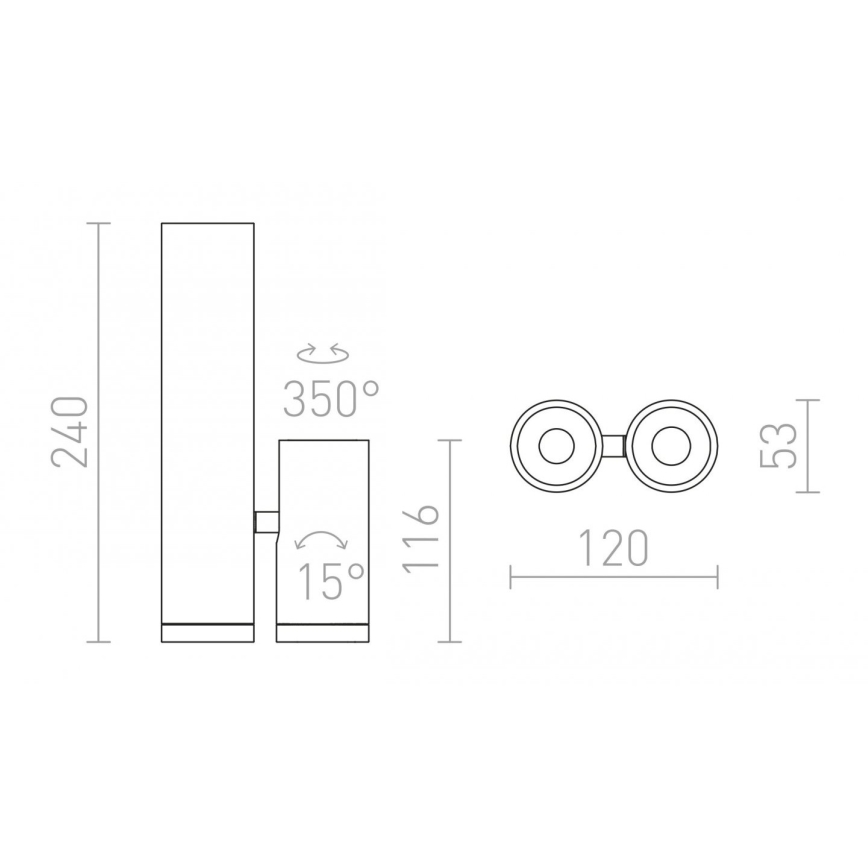 RED - Design Rendl - R12499 - Foco LED BOGARD 2xLED/5W/230V