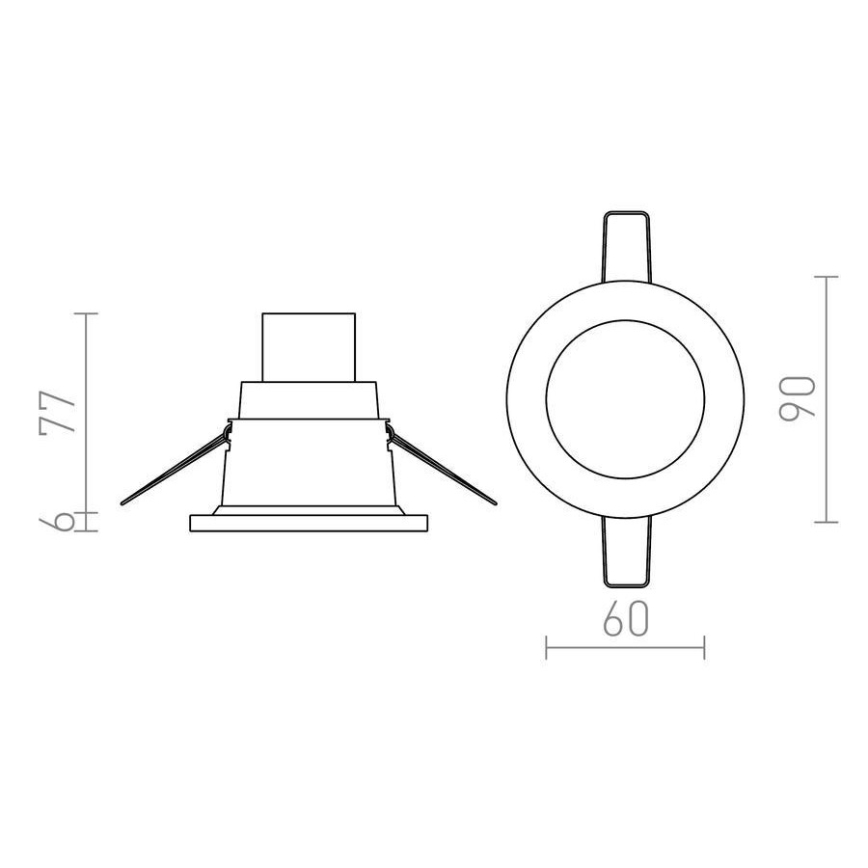 RED - R12659 - Lámpara empotrada para baño LEROY 1xGU5,3/35W/12V IP44