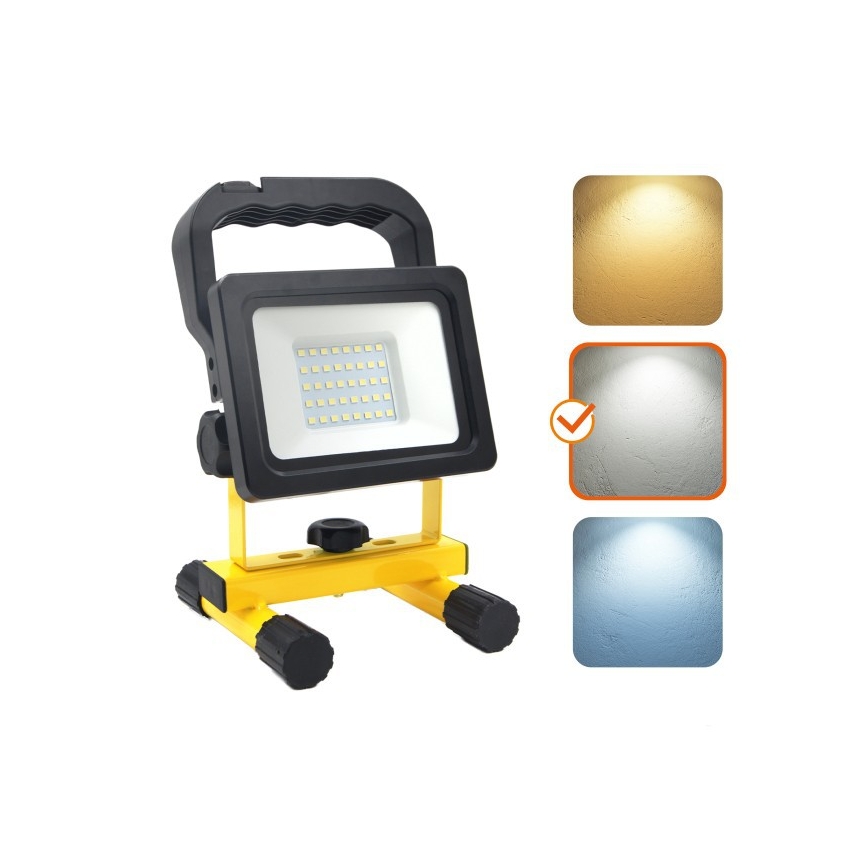 Reflector portátil LED regulable TIGRA LED/20W/3,7V 4000K IP54 4400 mAh negro/amarillo