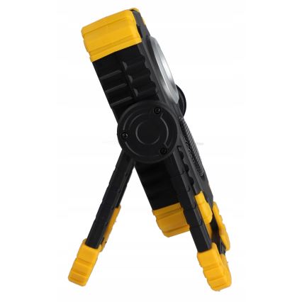 Reflector LED recargable con altavoz y función powerbank LED/10W/5V 4400 mAh IP44 negro/amarillo