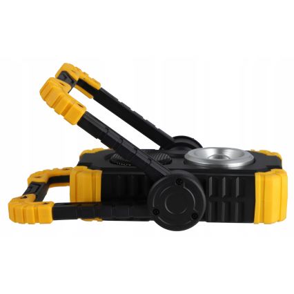 Reflector LED recargable con altavoz y función powerbank LED/10W/5V 4400 mAh IP44 negro/amarillo