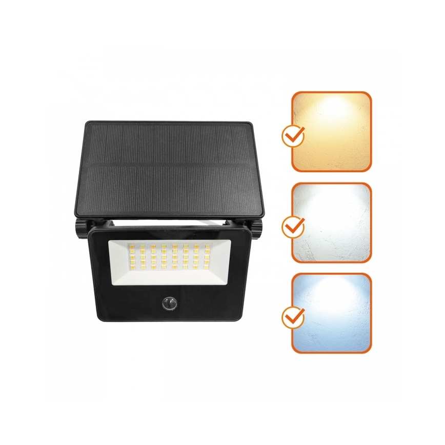 Reflector solar LED con sensor NCS G2 LED/20W/3,7V 3000/4000/6500K IP54 2600 mAh
