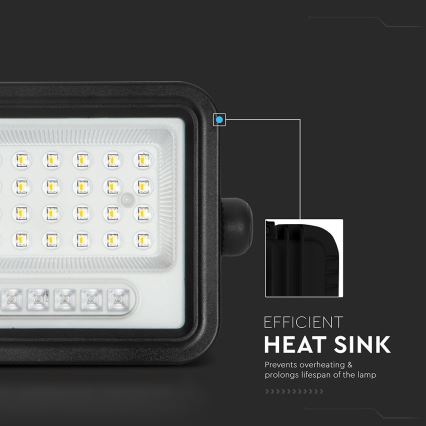 Proyector solar LED regulable LED/50W/3,2V 2000-8000K IP65 3800 mAh negro + mando a distancia