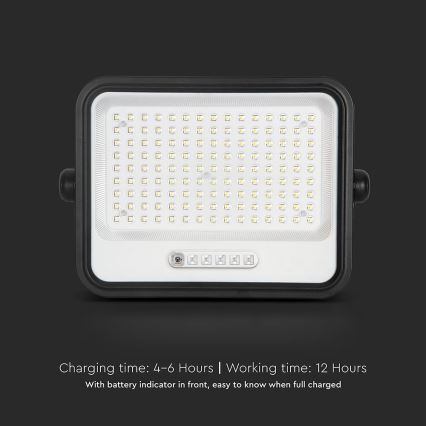 Reflector solar LED regulable LED/300W/3,2V 2000-8000K IP65 15000 mAh negro + mando a distancia