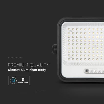 Reflector solar LED regulable LED/300W/3,2V 2000-8000K IP65 15000 mAh negro + mando a distancia