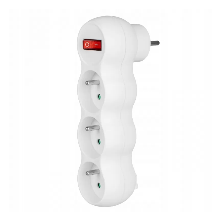 Regleta con interruptor, 3 tomas